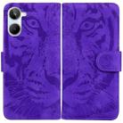 For Realme 10 4G Tiger Embossing Pattern Leather Phone Case(Purple) - 1