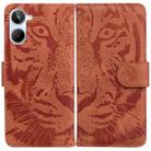 For Realme 10 4G Tiger Embossing Pattern Leather Phone Case(Brown) - 1