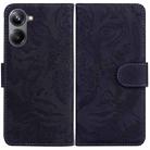 For Realme 10 Pro 5G Tiger Embossing Pattern Leather Phone Case(Black) - 1