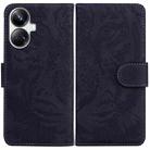 For Realme 10 Pro+ Tiger Embossing Pattern Leather Phone Case(Black) - 1