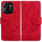 For Tecno Spark Go 2023 / Pop 7 Pro Tiger Embossing Pattern Leather Phone Case(Red) - 1