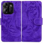 For Tecno Spark Go 2023 / Pop 7 Pro Tiger Embossing Pattern Leather Phone Case(Purple) - 1