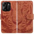 For Tecno Spark Go 2023 / Pop 7 Pro Tiger Embossing Pattern Leather Phone Case(Brown) - 1