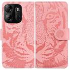 For Tecno Spark Go 2023 / Pop 7 Pro Tiger Embossing Pattern Leather Phone Case(Pink) - 1