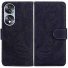 For Honor 70 Tiger Embossing Pattern Leather Phone Case(Black) - 1