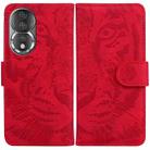 For Honor 80 Tiger Embossing Pattern Leather Phone Case(Red) - 1