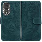 For Honor 80 Tiger Embossing Pattern Leather Phone Case(Green) - 1