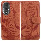 For Honor 80 Tiger Embossing Pattern Leather Phone Case(Brown) - 1