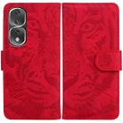 For Honor 80 Pro Tiger Embossing Pattern Leather Phone Case(Red) - 1