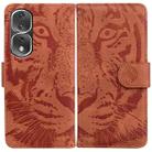 For Honor 80 Pro Tiger Embossing Pattern Leather Phone Case(Brown) - 1