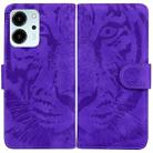 For Honor 80 SE Tiger Embossing Pattern Leather Phone Case(Purple) - 1