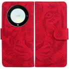For Honor X9a Tiger Embossing Pattern Leather Phone Case(Red) - 1