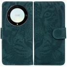 For Honor X9a Tiger Embossing Pattern Leather Phone Case(Green) - 1