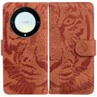 For Honor X9a Tiger Embossing Pattern Leather Phone Case(Brown) - 1