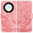 For Honor X9a Tiger Embossing Pattern Leather Phone Case(Pink) - 1