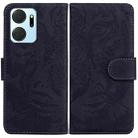 For Honor X7a Tiger Embossing Pattern Leather Phone Case(Black) - 1