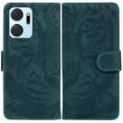 For Honor X7a Tiger Embossing Pattern Leather Phone Case(Green) - 1