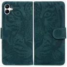 For Samsung Galaxy A04e / F04 / M04 Tiger Embossing Pattern Leather Phone Case(Green) - 1