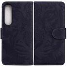 For Sony Xperia 1 IV 2023 Tiger Embossing Pattern Leather Phone Case(Black) - 1
