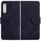 For Sony Xperia 10 IV 2023 Tiger Embossing Pattern Leather Phone Case(Black) - 1