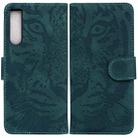 For Sony Xperia 10 IV 2023 Tiger Embossing Pattern Leather Phone Case(Green) - 1