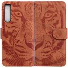 For Sony Xperia 10 IV 2023 Tiger Embossing Pattern Leather Phone Case(Brown) - 1