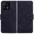 For Xiaomi 13 5G Tiger Embossing Pattern Leather Phone Case(Black) - 1