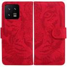 For Xiaomi 13 5G Tiger Embossing Pattern Leather Phone Case(Red) - 1