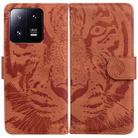 For Xiaomi 13 Pro Tiger Embossing Pattern Leather Phone Case(Brown) - 1