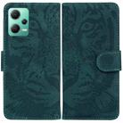 For Xiaomi Redmi Note 12 5G Tiger Embossing Pattern Leather Phone Case(Green) - 1