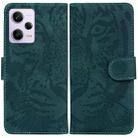 For Xiaomi Redmi Note 12 Pro 5G Tiger Embossing Pattern Leather Phone Case(Green) - 1