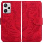 For Xiaomi Redmi Note 12 Pro+ Tiger Embossing Pattern Leather Phone Case(Red) - 1