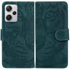 For Xiaomi Redmi Note 12 Pro+ Tiger Embossing Pattern Leather Phone Case(Green) - 1
