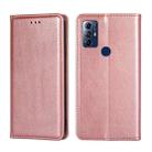 For Motorola Moto G Play 2023 Gloss Oil Solid Color Magnetic Leather Phone Case(Rose Gold) - 1