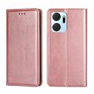 For Honor X7A Gloss Oil Solid Color Magnetic Leather Phone Case(Rose Gold) - 1