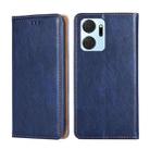 For Honor X7A Gloss Oil Solid Color Magnetic Leather Phone Case(Blue) - 1