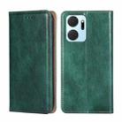 For Honor X7A Gloss Oil Solid Color Magnetic Leather Phone Case(Green) - 1