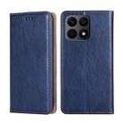 For Honor X8A Gloss Oil Solid Color Magnetic Leather Phone Case(Blue) - 1