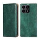 For Honor X8A Gloss Oil Solid Color Magnetic Leather Phone Case(Green) - 1