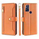 For Motorola Moto G Play 2023 Sheep Texture Cross-body Zipper Wallet Leather Phone Case(Orange) - 1