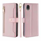 For Kyocera Digno BX2-Digno SX2-A101KC Sheep Texture Cross-body Zipper Wallet Leather Phone Case(Pink) - 1