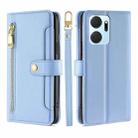 For Honor X7A Sheep Texture Cross-body Zipper Wallet Leather Phone Case(Blue) - 1