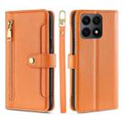 For Honor X8A Sheep Texture Cross-body Zipper Wallet Leather Phone Case(Orange) - 1