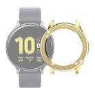 For Samsung Galaxy Watch Active2 40mm PC Double Row Diamond Watch Case(Golden) - 1