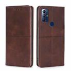 For Motorola Moto G Play 2023 Cow Texture Magnetic Horizontal Flip Leather Phone Case(Dark Brown) - 1