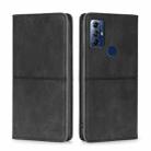 For Motorola Moto G Play 2023 Cow Texture Magnetic Horizontal Flip Leather Phone Case(Black) - 1