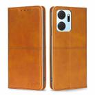 For Honor X7A Cow Texture Magnetic Horizontal Flip Leather Phone Case(Light Brown) - 1