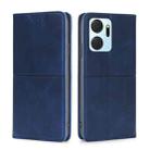 For Honor X7A Cow Texture Magnetic Horizontal Flip Leather Phone Case(Dark Blue) - 1