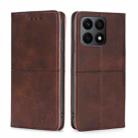 For Honor X8A Cow Texture Magnetic Horizontal Flip Leather Phone Case(Dark Brown) - 1