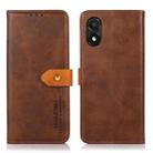 For Honor X5 KHAZNEH Dual-color Cowhide Texture Flip Leather Phone Case(Brown) - 1